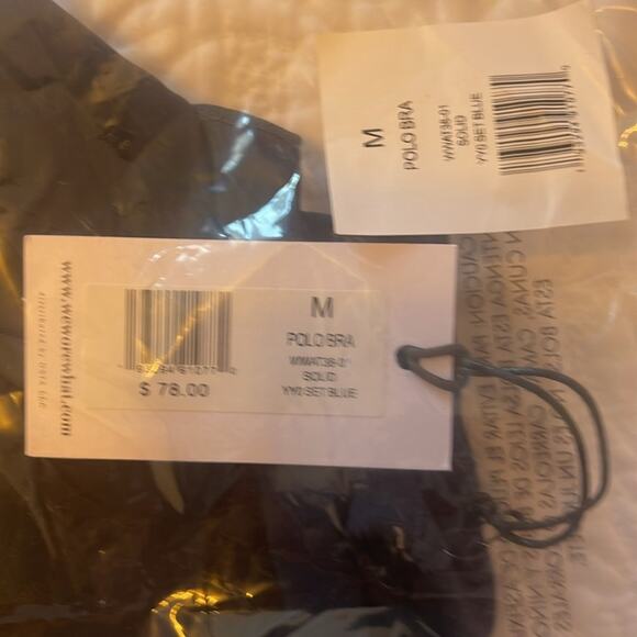 WeWoreWhat Polo Bra Crop Top Blue Medium NWT - Picture 11 of 12